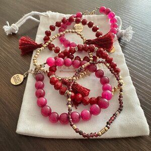 Kinsley Armelle Maroon Bracelet Set